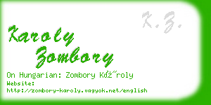 karoly zombory business card